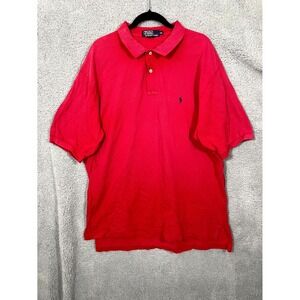 Polo By Ralph Lauren Polo Shirt Mens 2XL Red Cotton Pony Resort Wear Golf Tennis